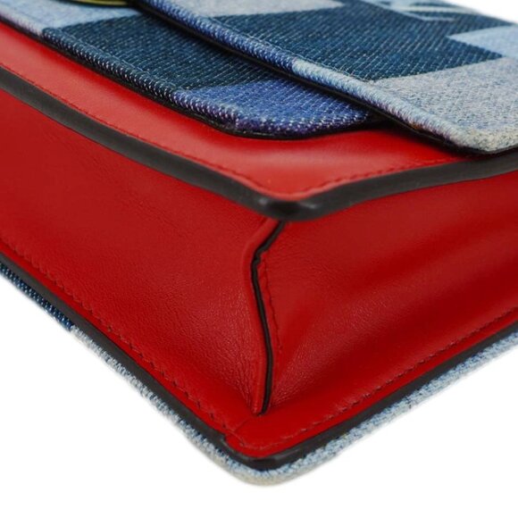 Louis Vuitton Patchwork Flore Damier Monogram Denim Chain Wallet Shoulder Bag B - Picture 9 of 15